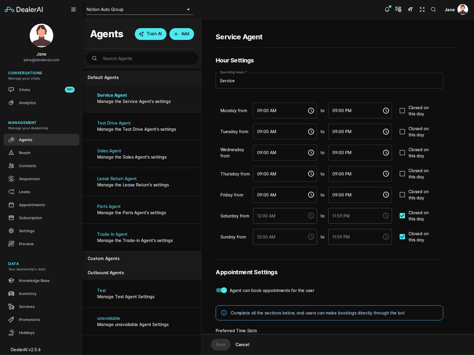 AI Agents appointment settings