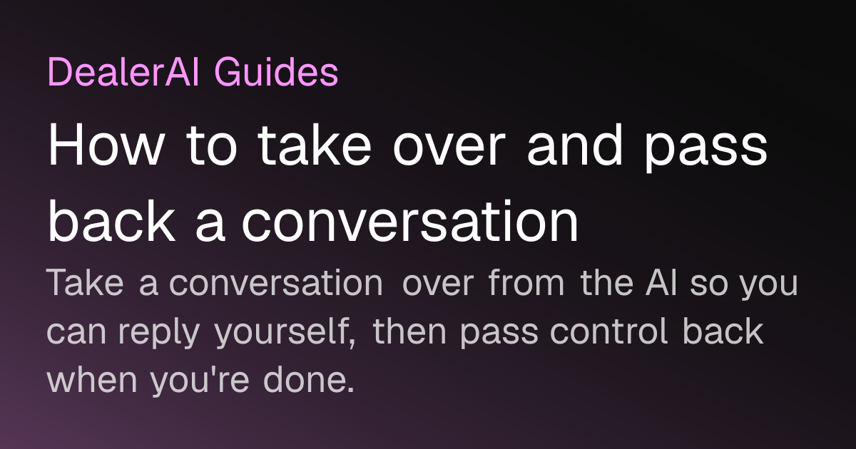 How to pause and resume AI | DealerAI Guides